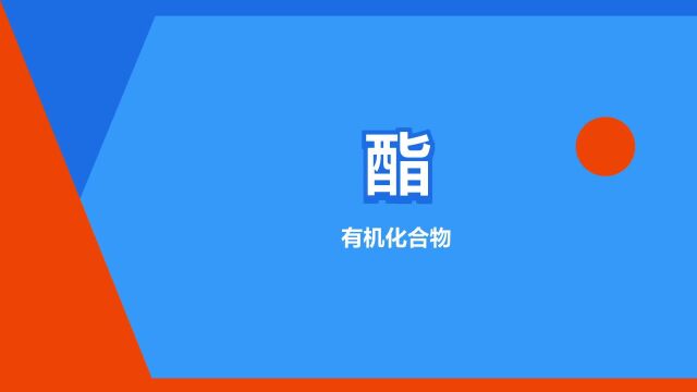 “酯”是什么意思?