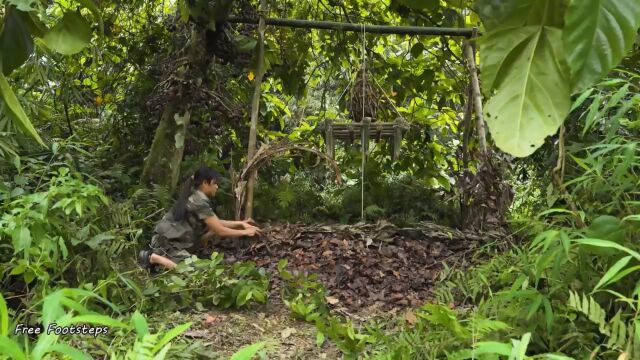 「福利姐勇闯荒野」土堆竹屋篇2 追踪野生动物,制作大型丛林陷阱