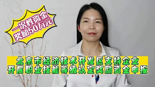 北京市经济技术开发区支持企业开展职业技能等级认定奖励资金申报