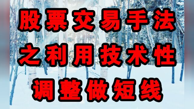 股票交易手法之利用技术性调整做短线