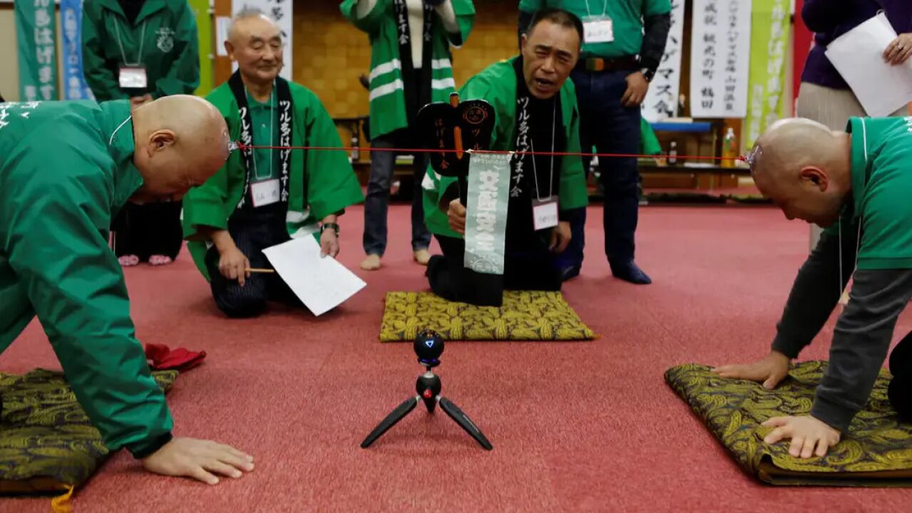 用闪亮的头照亮世界!日本举行“秃头拔河赛”