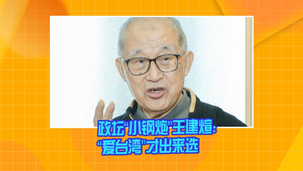 政坛“小钢炮”王建煊:在台生活75年 “爱台湾”才出来选