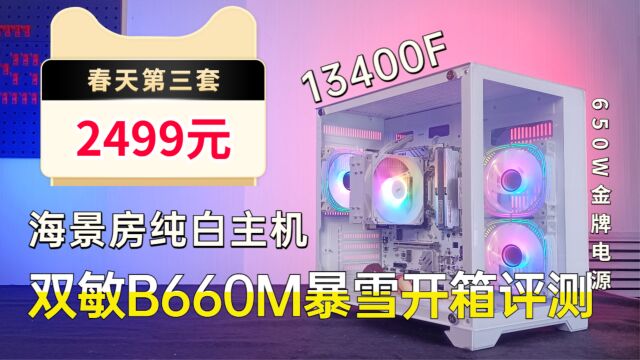 纯白B660 双M2 四内存插槽双敏B660M Pro暴雪版开箱测试 2499元13400F纯白海景房