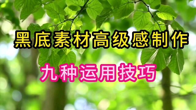 总结了黑底素材高级感制作的九种运用技巧,简单易懂,新手可学#黑底素材 #视频剪辑教程 #黑底素材教程 #教你制作技巧