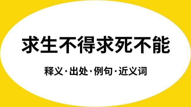 “求生不得求死不能”是什么意思?