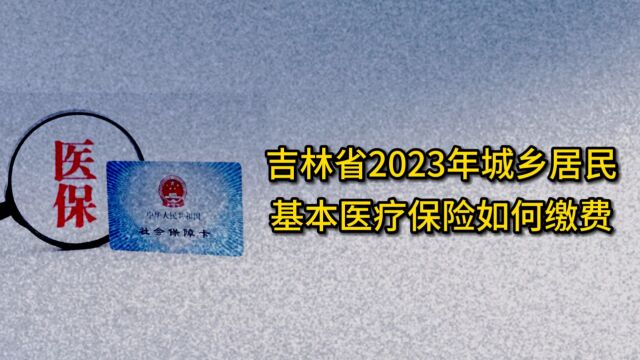 吉林省2023年城乡居民基本医疗保险如何缴费