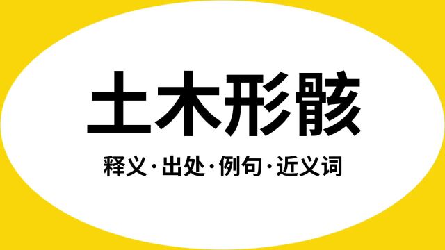 “土木形骸”是什么意思?