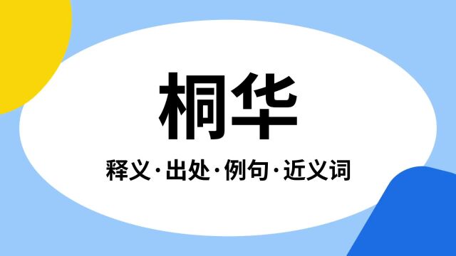 “桐华”是什么意思?