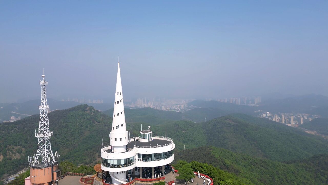 航拍大连市内最高峰,莲花山风景太美了,必须来打卡