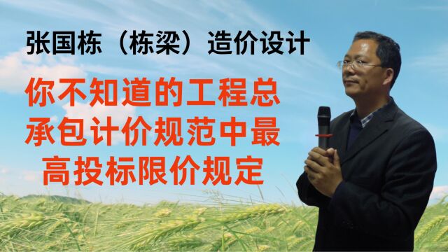 张国栋(栋梁)造价设计:你不知道的工程总承包计价规范中最高投标限价规定