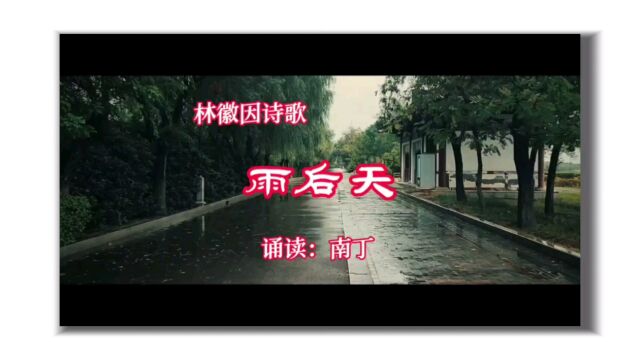 林徽因诗歌《雨后天》诵读:南丁