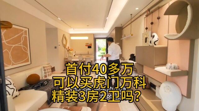 首付40多万可以买虎门万科精装3房2卫吗?