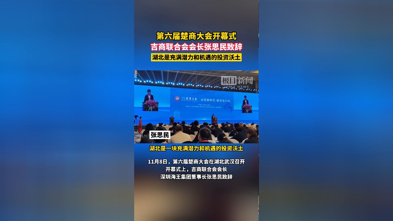 【视频】吉商联合会会长张思民:湖北是充满潜力和机遇的投资沃土