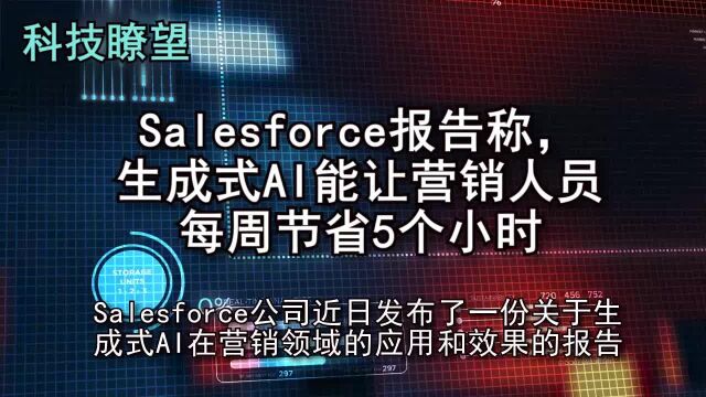 Salesforce报告称,生成式AI能让营销人员每周节省5个小时