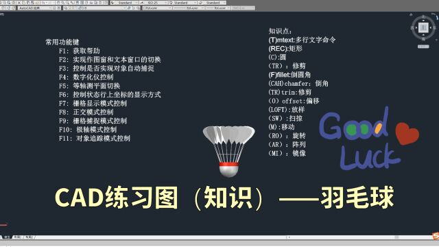 CAD练习图(知识)——羽毛球