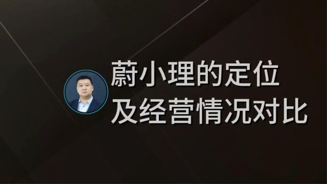 蔚小理的定位及经营情况对比