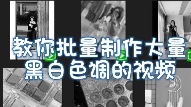 教你批量制作大量黑白色调的视频