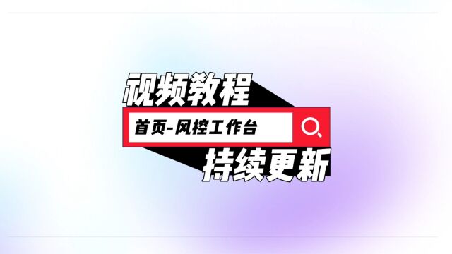 广东数字金服 风控工作台 操作教学视频