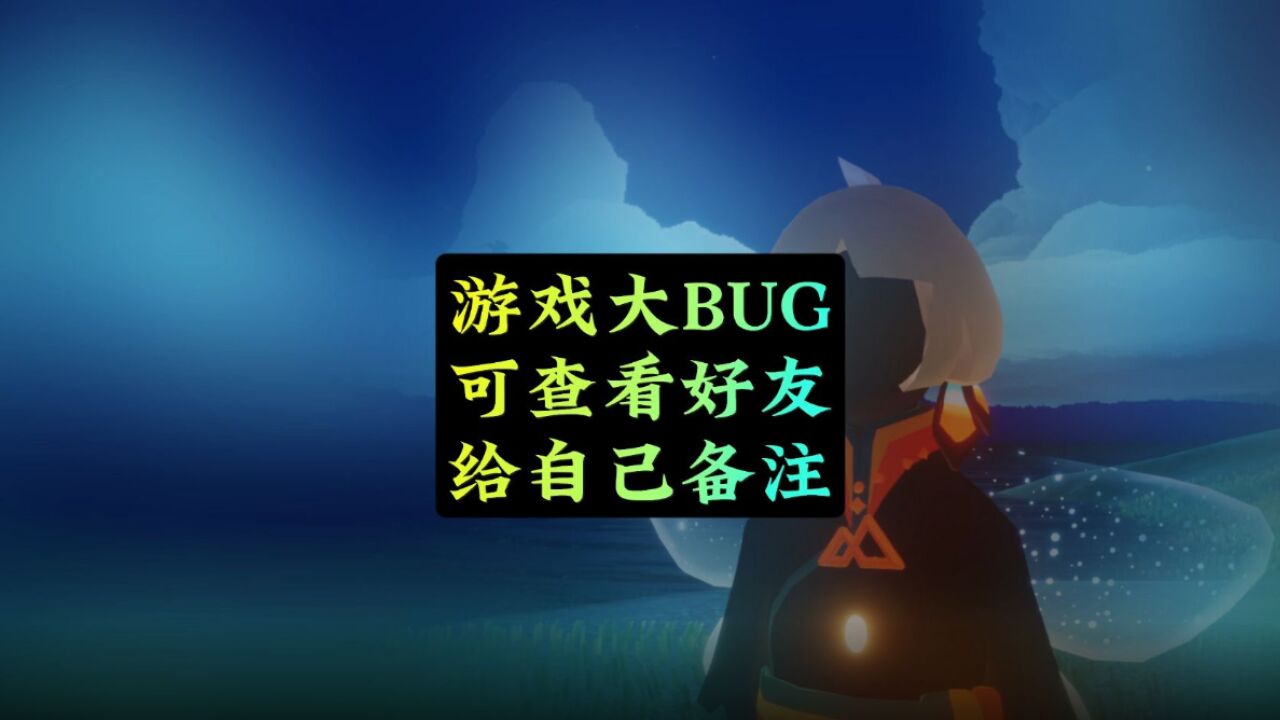 光遇:游戏出现大BUG,可查看好友给自己备注,海王要暴露了