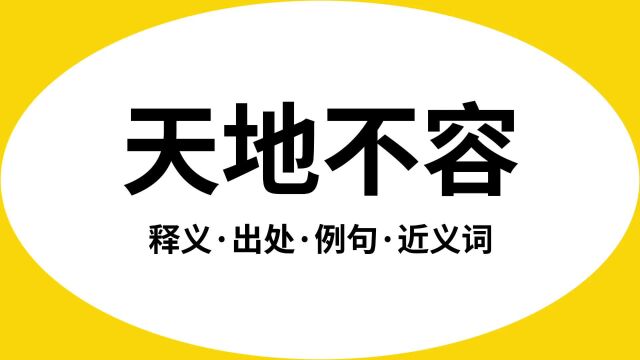 “天地不容”是什么意思?