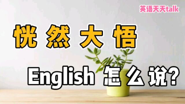 “突然明白了,恍然大悟了”,英语中老外不说 “I know”,会说什么呢?