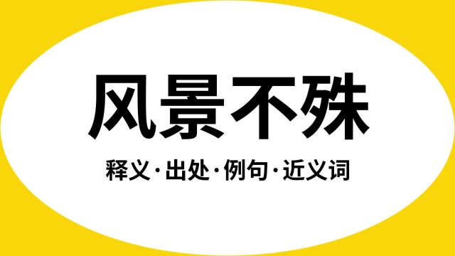 “风景不殊”是什么意思?