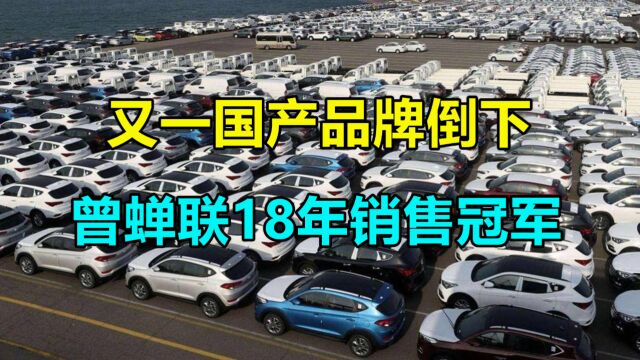 又一国产品牌倒下,曾蝉联18年销售冠军,如今却退市再无人提及