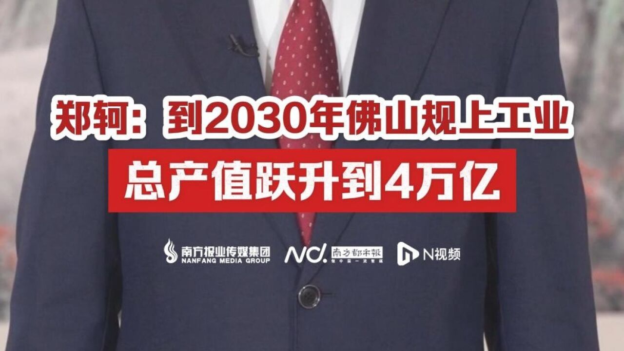 郑轲:到2030年佛山规上工业总产值跃升到4万亿