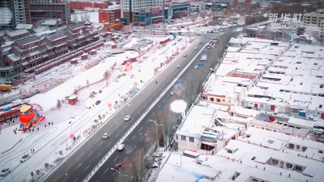 内蒙古巴彦淖尔:银装素裹 雪景如画