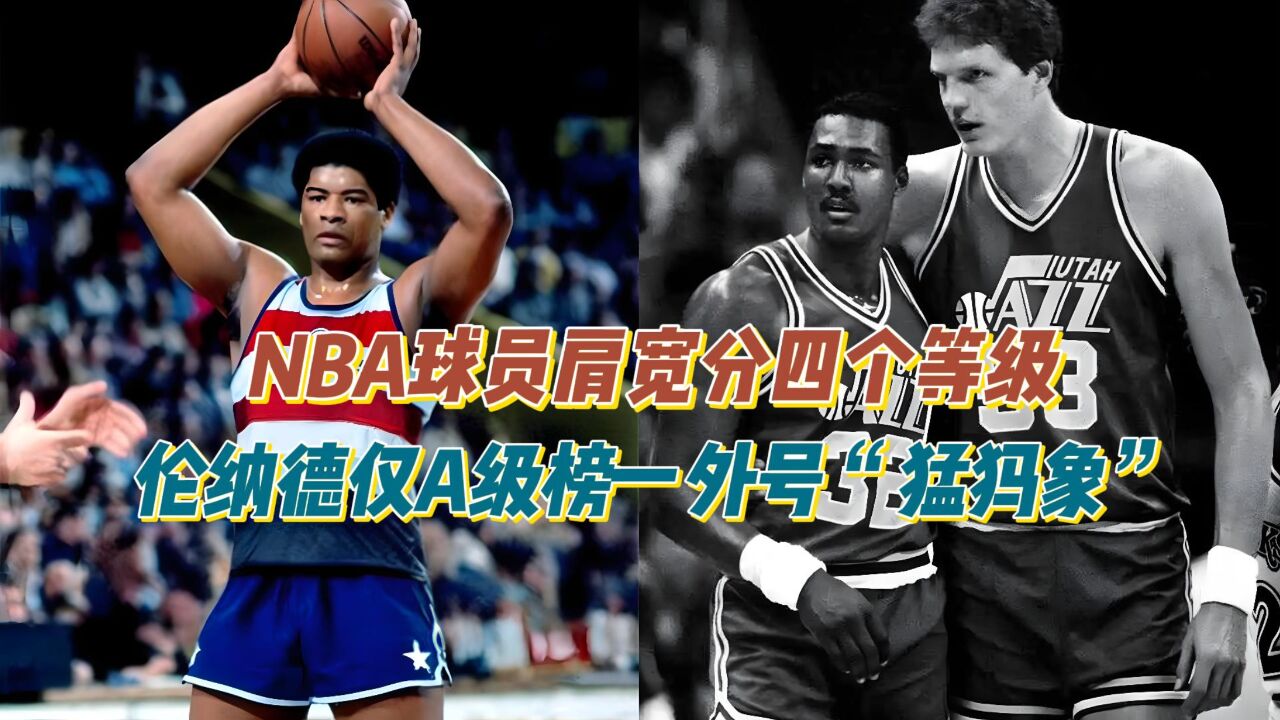 NBA球员肩宽分四个等级,强如伦纳德仅A级,榜一外号“猛犸象”!