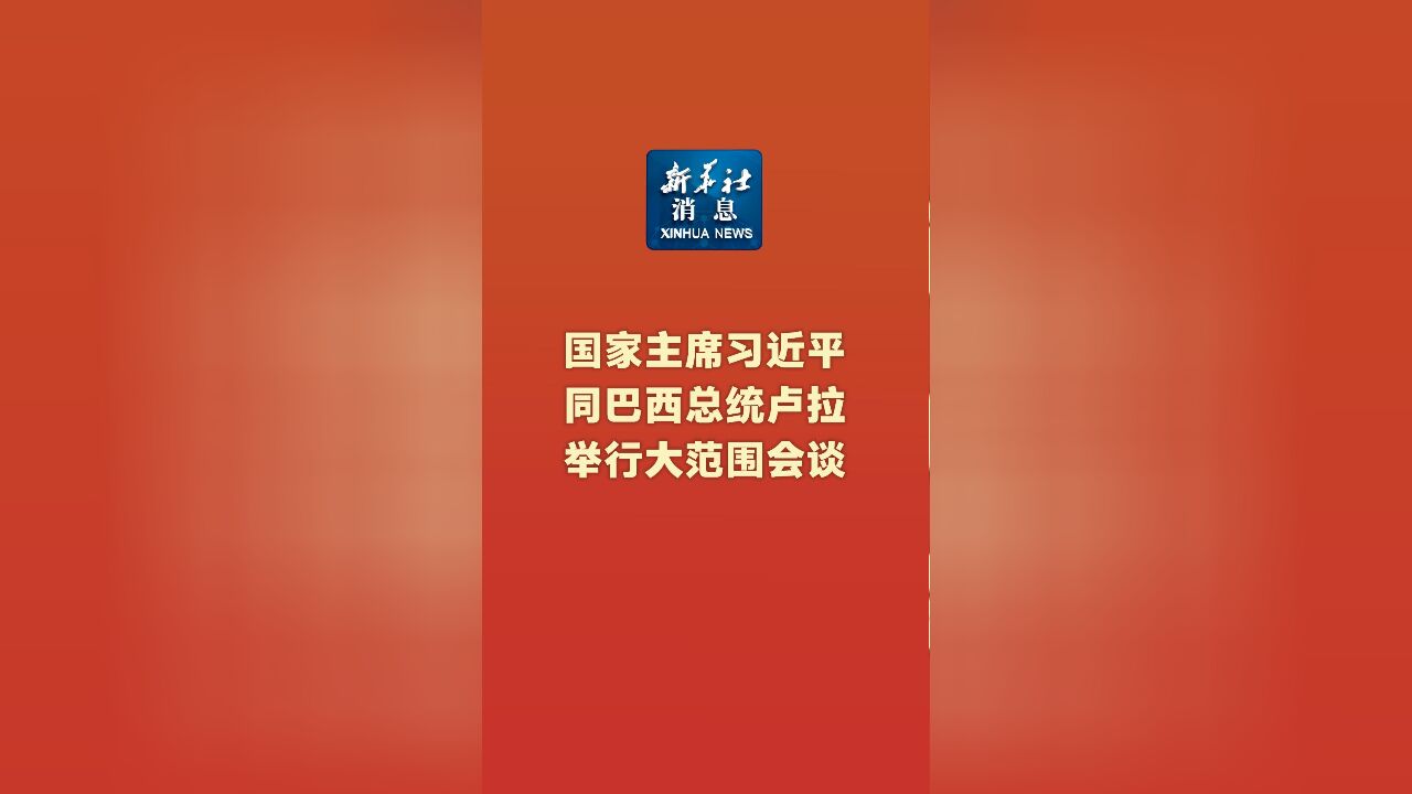 新华社消息|国家主席习近平同巴西总统卢拉举行大范围会谈