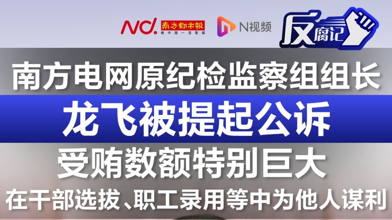 南方电网原纪检监察组组长龙飞被提起公诉