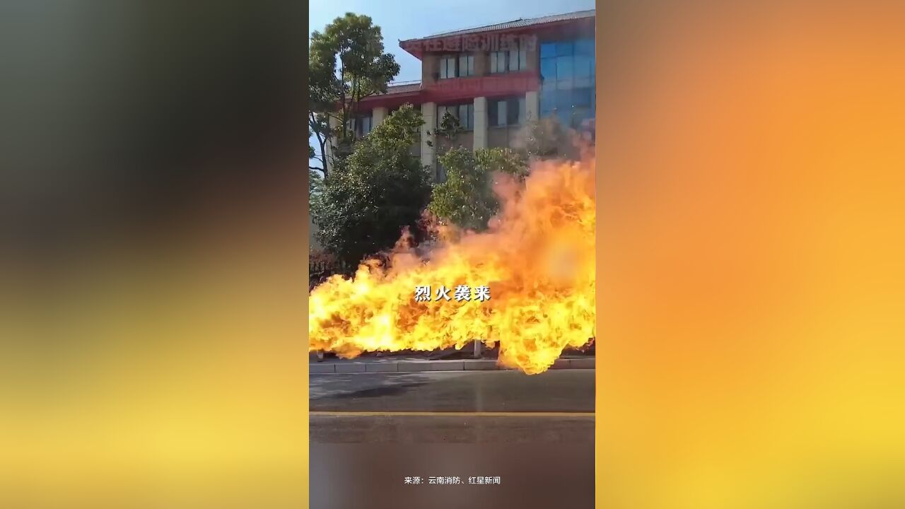 消防员在避险训练时,用“水盾”逼退烈火,这是训练,也是他们可能面对的日常