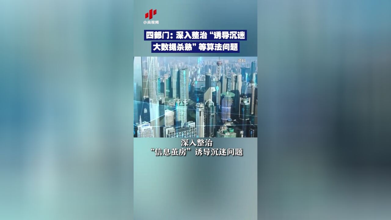 四部门:深入整治“诱导沉迷 大数据杀熟”等算法问题