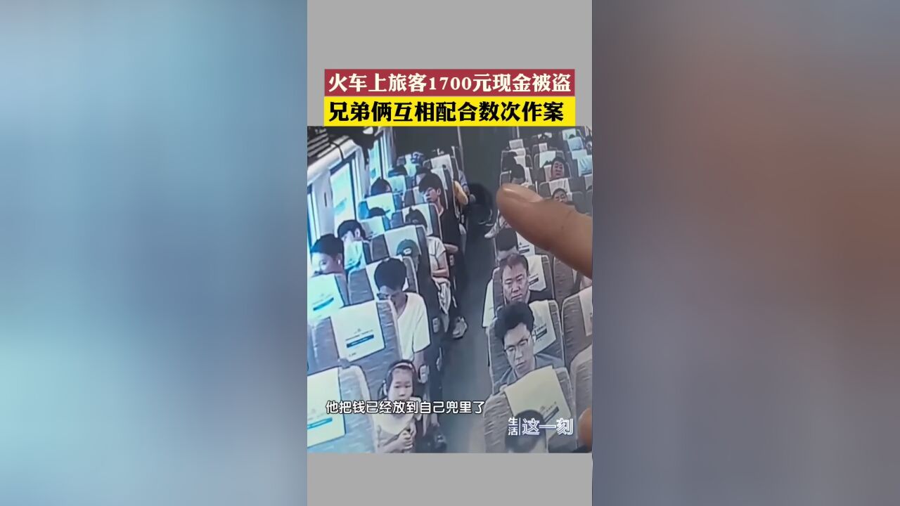 火车上兄弟俩互相配合盗窃现金 双双被拘