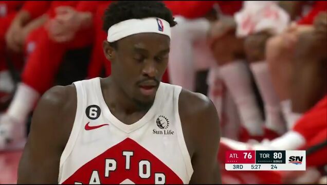  NBA常规赛：老鹰vs猛龙第3节英文原声回放