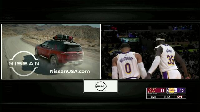 NBA常规赛：骑士vs湖人第2节英文原声回放