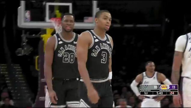 NBA常规赛：马刺vs湖人第1节中文解说回放