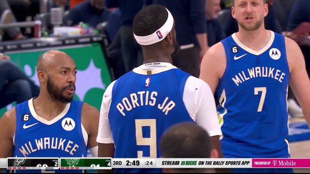 NBA常规赛：马刺vs雄鹿第3节中文解说回放