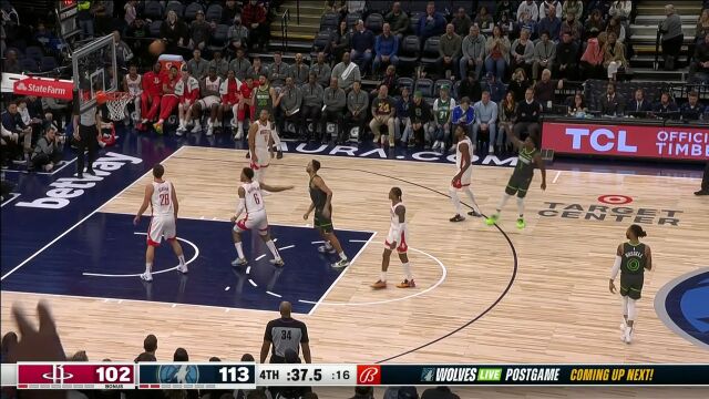  NBA常规赛：火箭vs森林狼第4节中文解说回放