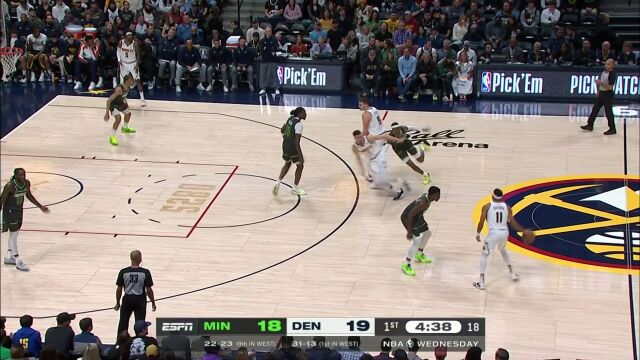 NBA常规赛：森林狼vs掘金英文原声全场回放