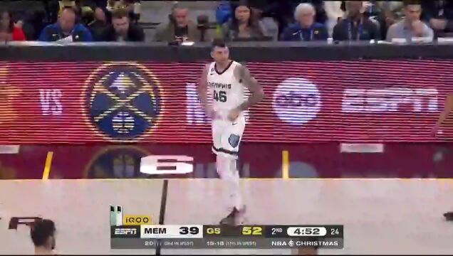 NBA常规赛：灰熊vs勇士中文解说全场回放