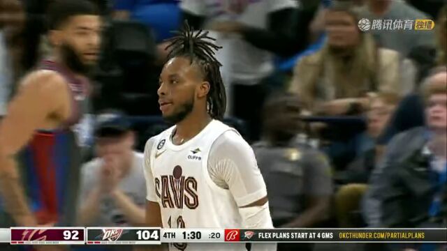 NBA常规赛：骑士vs雷霆第4节英文原声回放