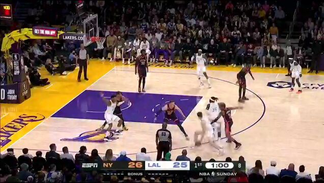 NBA常规赛：尼克斯vs湖人中文解说全场回放