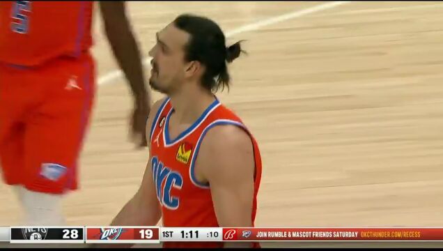 NBA常规赛：篮网vs雷霆第1节中文解说回放