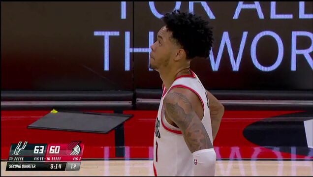 NBA常规赛：马刺vs开拓者第2节中文解说回放