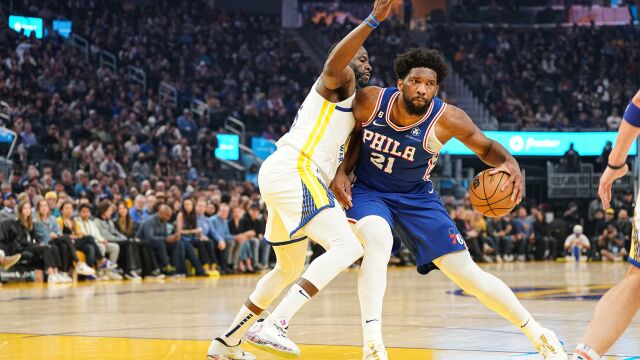 恩比德vs勇士集锦 空砍46+9+8突破快下难救主