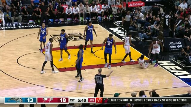 洛瑞快攻回传阿德巴约上篮得手 富尔茨眼疾手快内线送出火锅大餐