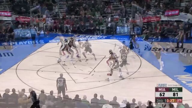 热火vs雄鹿精华回放 巴特勒25分雄鹿25记三分大胜热火扳成1-1