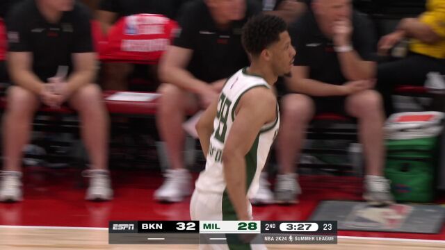 篮网vs雄鹿精华回放 篮网5人上双大胜雄鹿